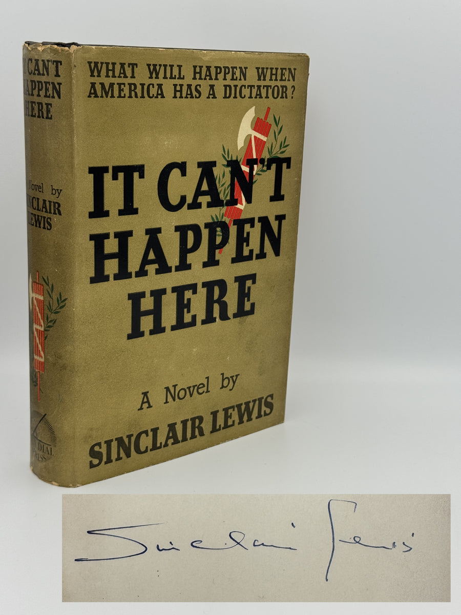 Lewis, Sinclair. It Can't Happen Here. Signed early edition in DW