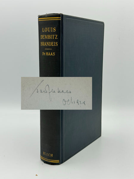 De Haas, Jacob.  Louis D. Brandeis: A Biographical Sketch with Special Reference to his Contributions to Jewish and Zionist History