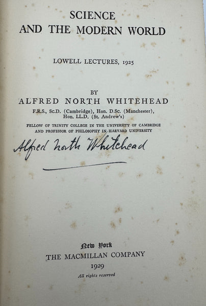 Whitehead, Alfred North. Science and the Modern World