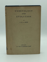 De Beer, G. R.  Embryology and Evolution
