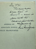 Frankfurter, Felix.  Address by Associate Justice Felix Frankfurter at the Inauguration of Dr. Harry N. Wright, Sixth President of the City College