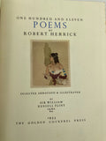 Herrick, Robert.  One Hundred and Eleven Poems. Selected, arranged & illustrated by Sir William Russell Flint